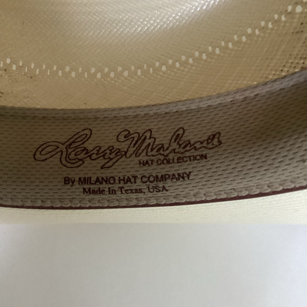 Larry Mahan 10X Straw Cowboy Hat Ivory Vented Crown Milano Hat Co Size 7 1/8 - Picture 9 of 16